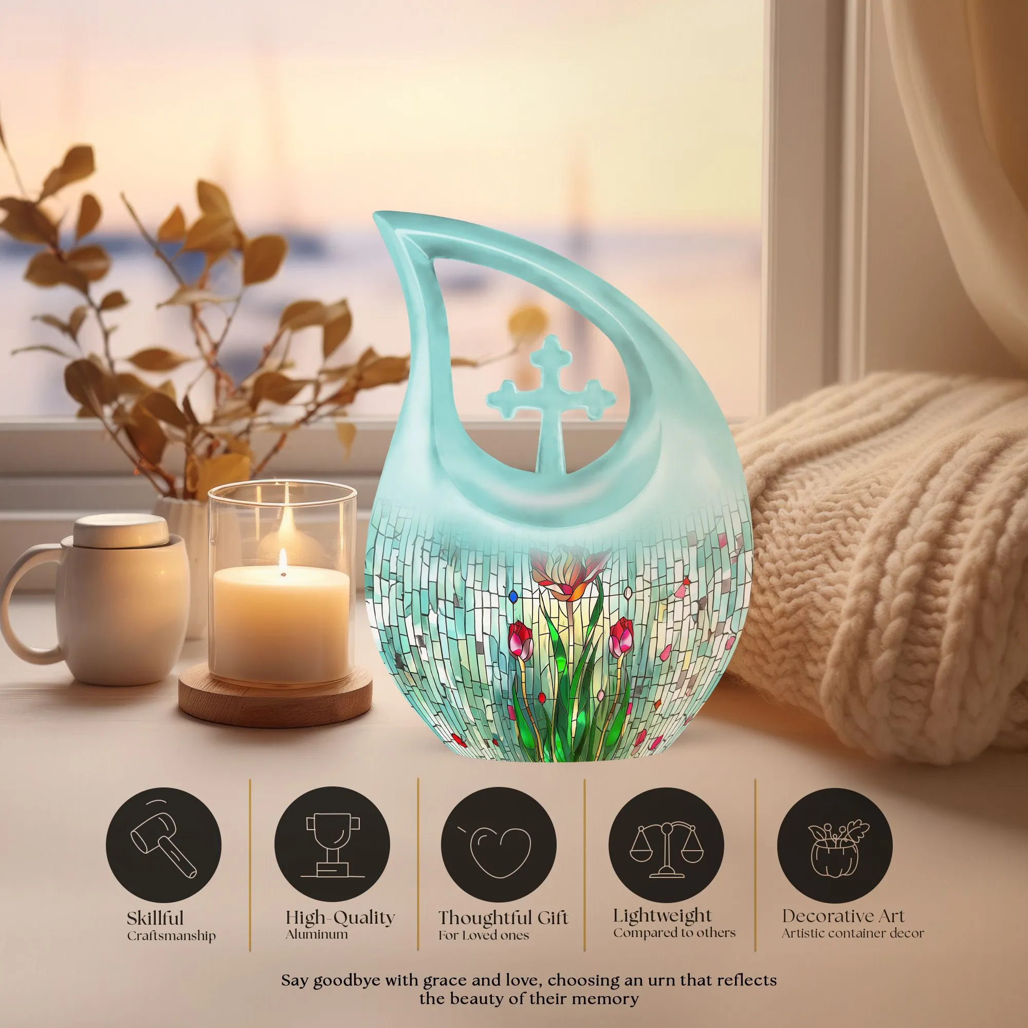 A Stained Glass Urn; Timeless Memorial for Cherished Ones