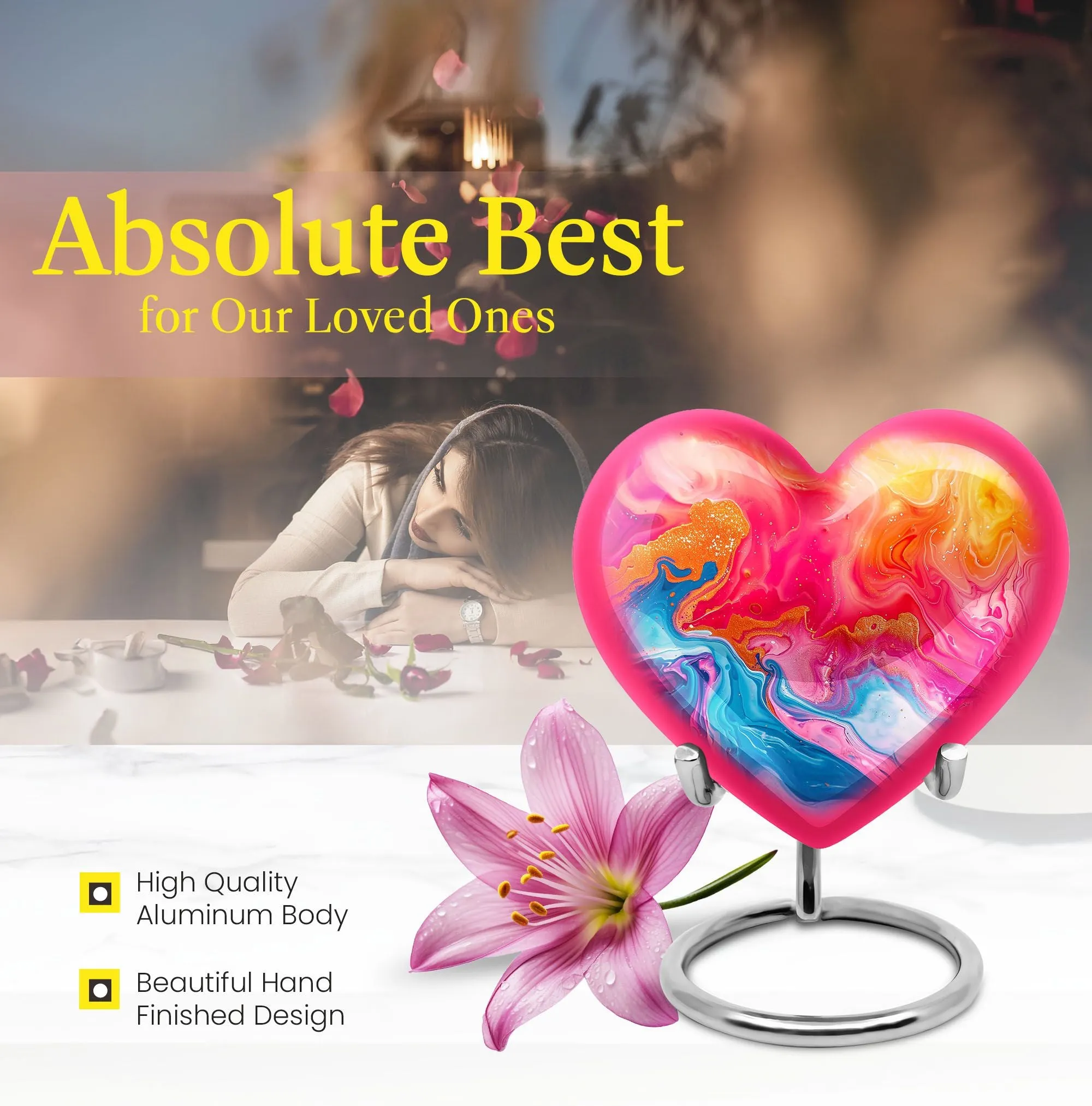 Abstract Memorial: Enshrined Heart - Cremation Urn for Men