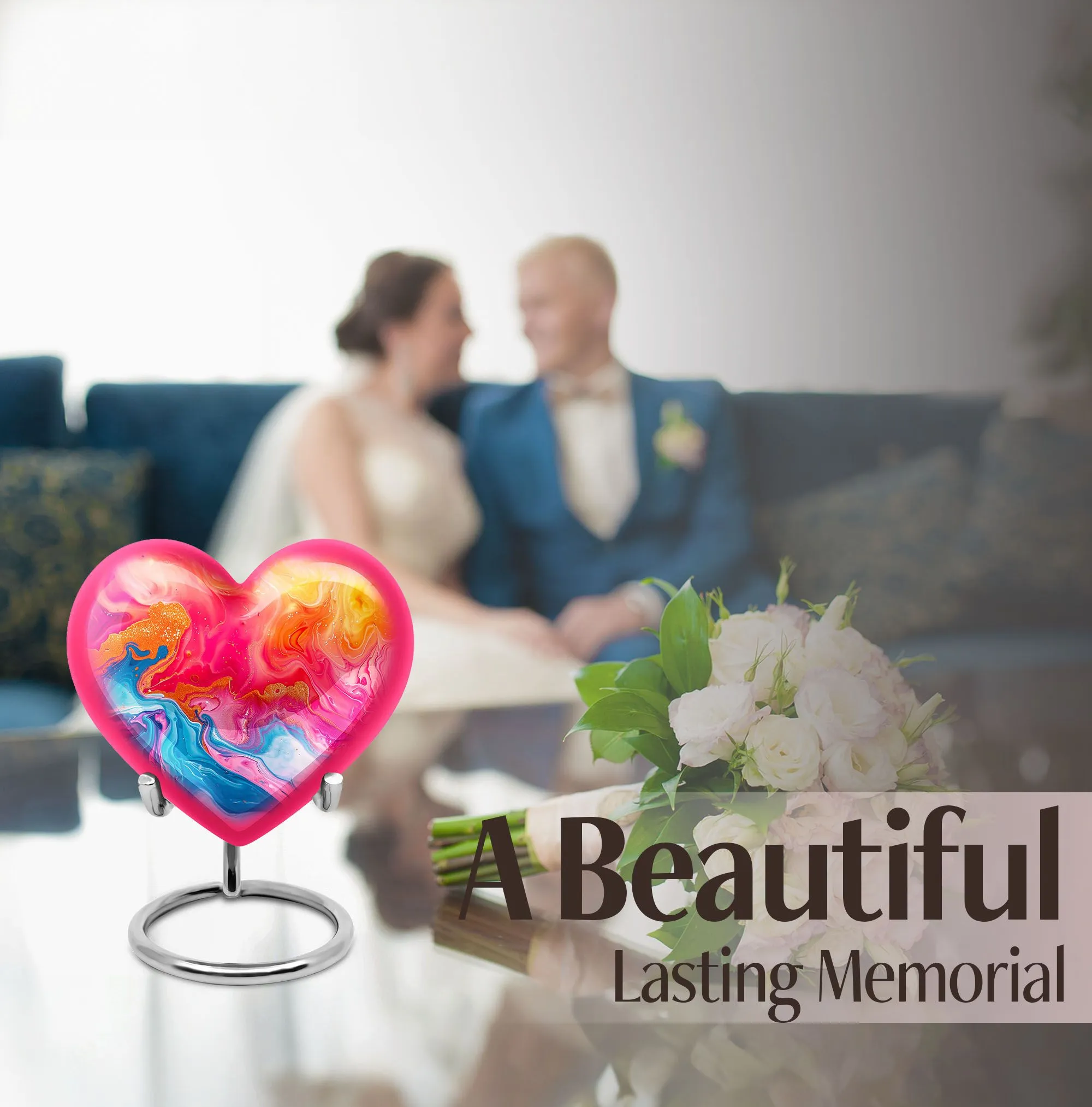 Abstract Memorial: Enshrined Heart - Cremation Urn for Men