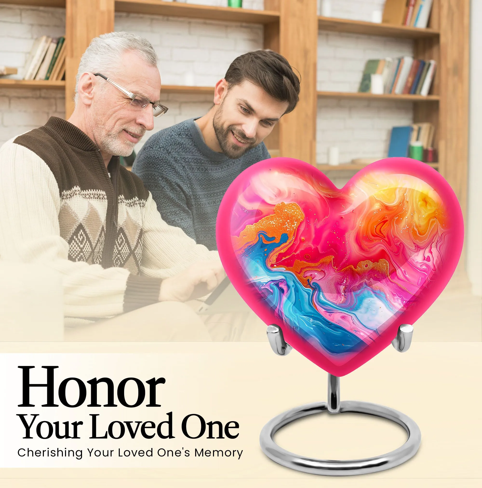 Abstract Memorial: Enshrined Heart - Cremation Urn for Men