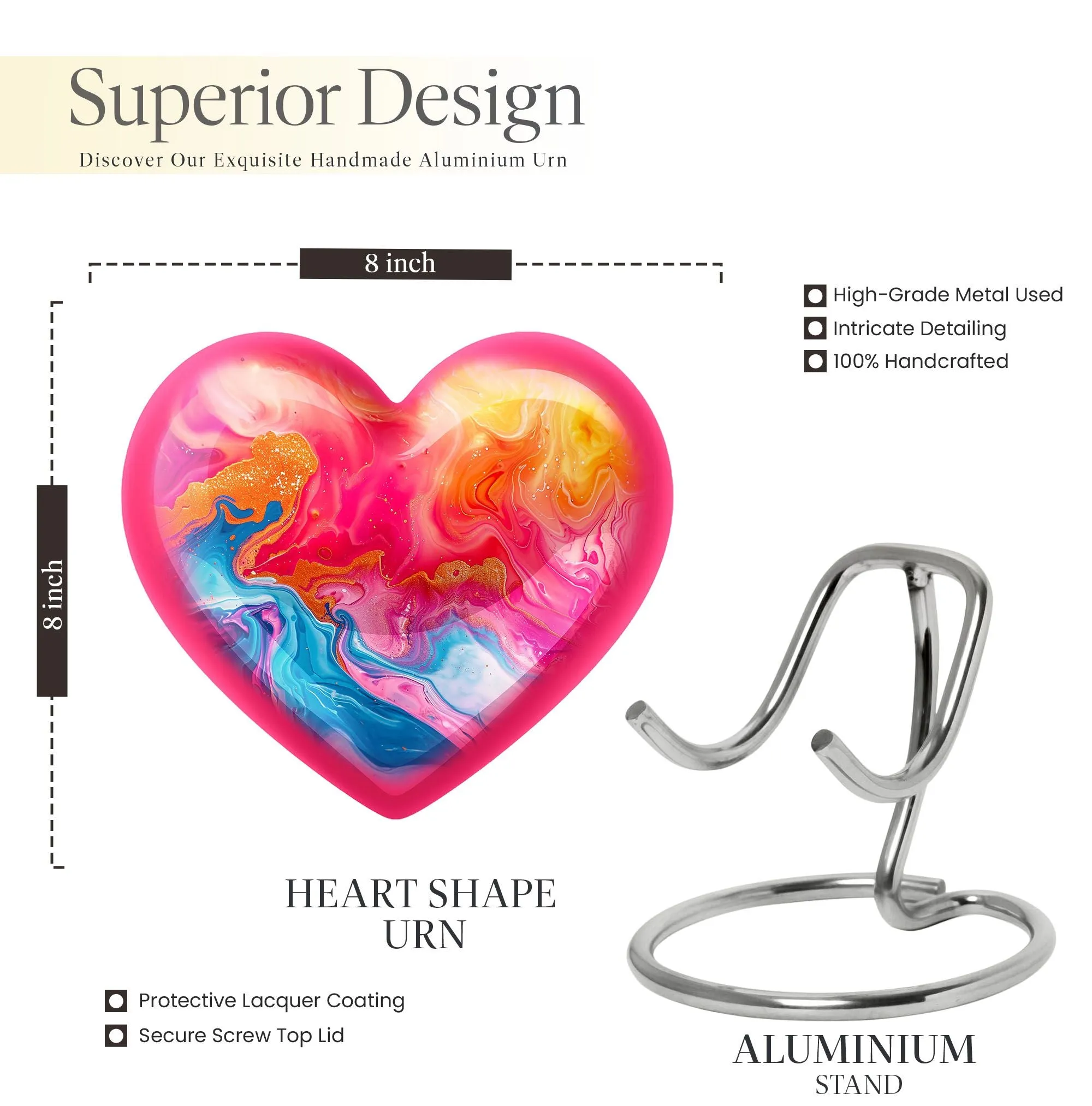 Abstract Memorial: Enshrined Heart - Cremation Urn for Men