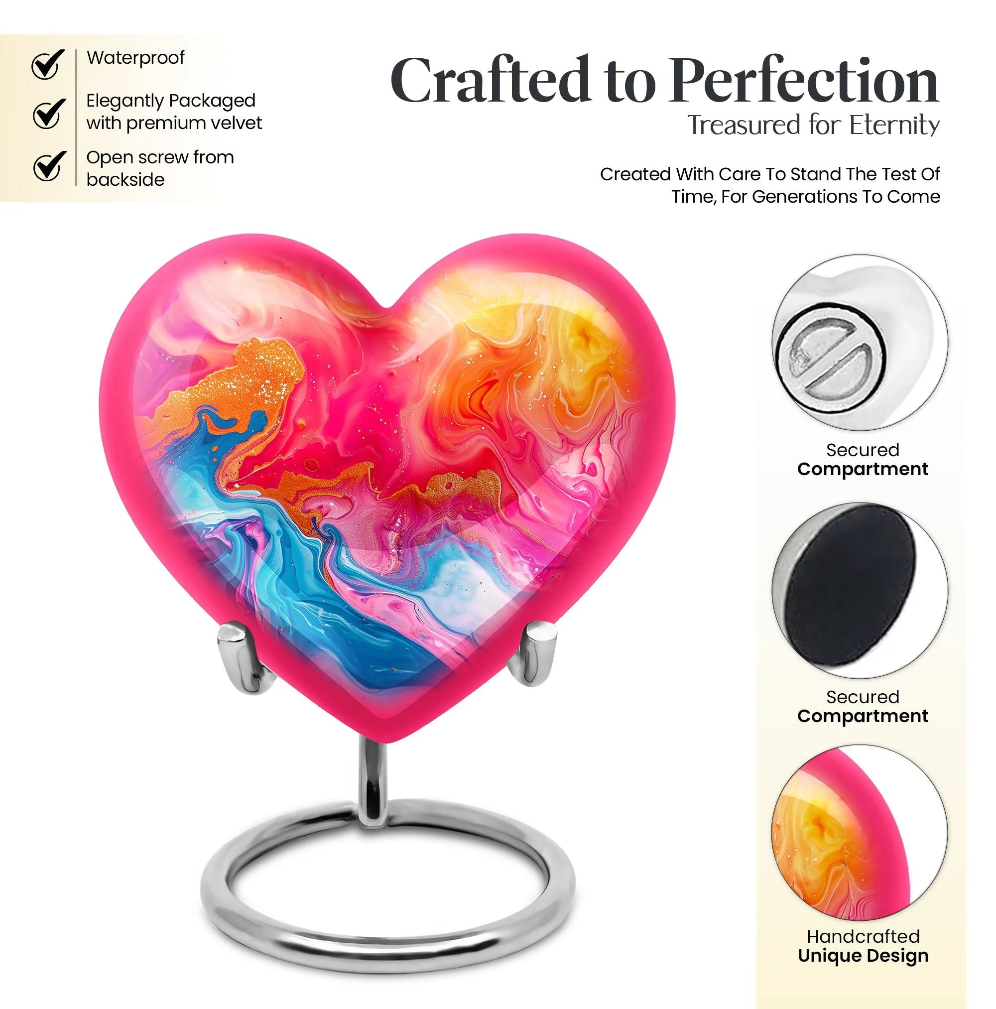 Abstract Memorial: Enshrined Heart - Cremation Urn for Men