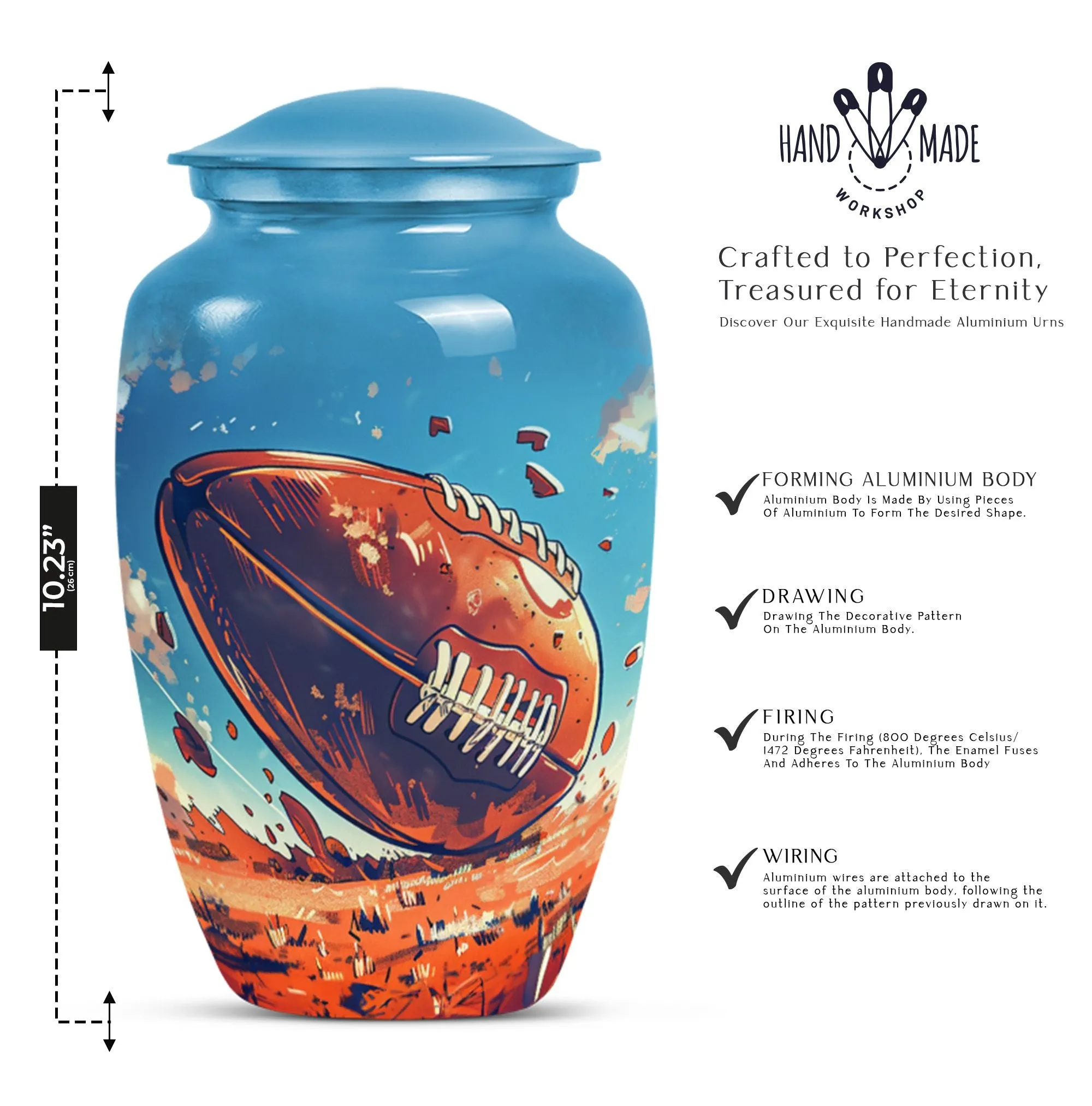 Admiration Memorial: Timeless Football Urn - A Stylish Tribute