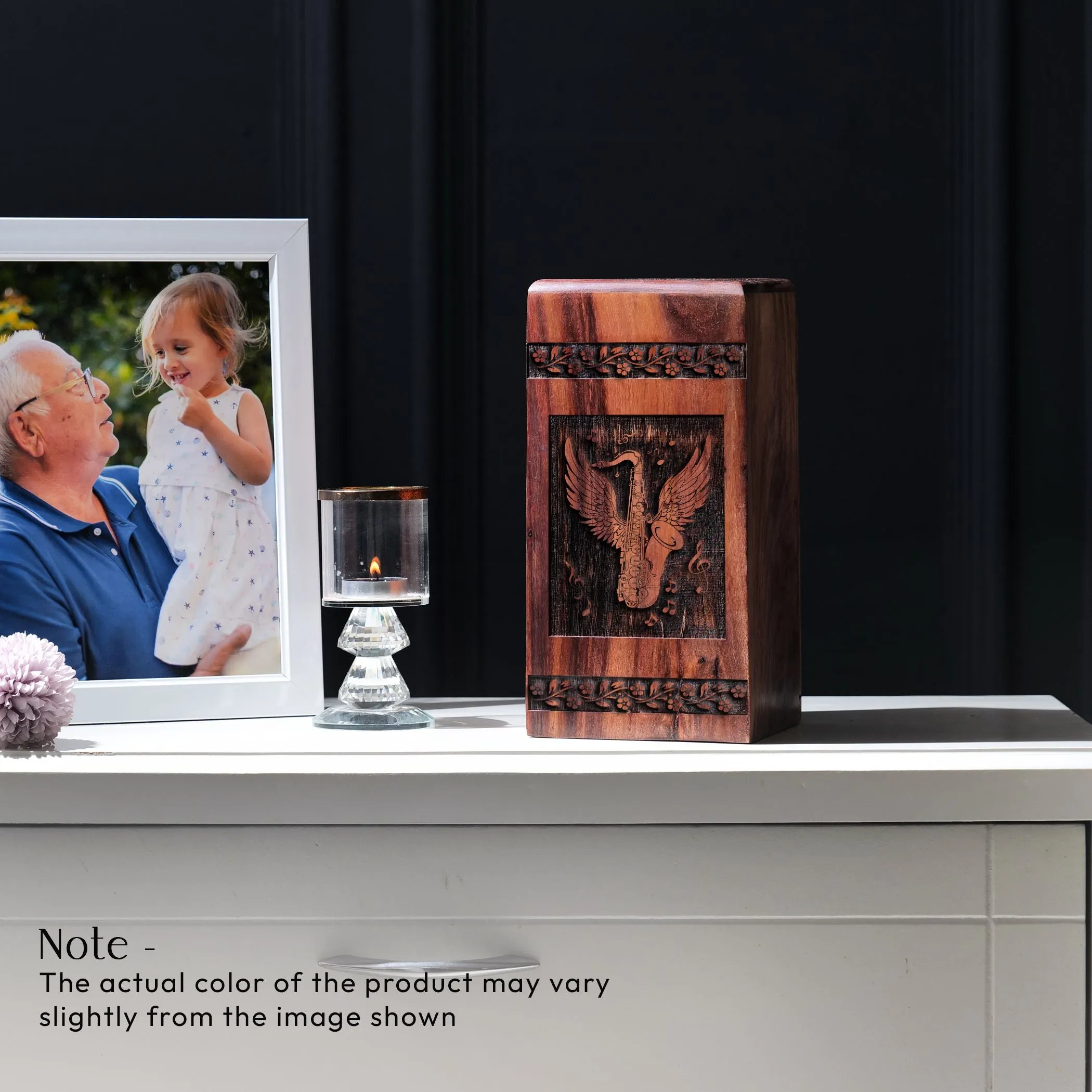 Adult Cremation Ashes Urns, Music Lovers Wood Memorial Collectibles