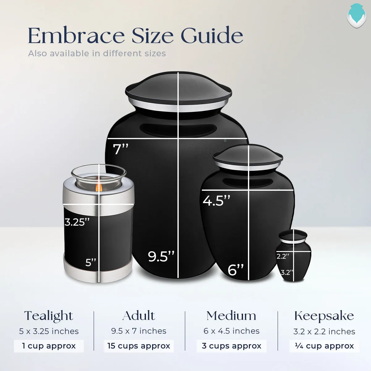 Adult Embrace Black Butterfly Cremation Urn