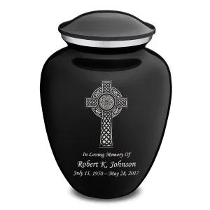Adult Embrace Black Celtic Cross Cremation Urn