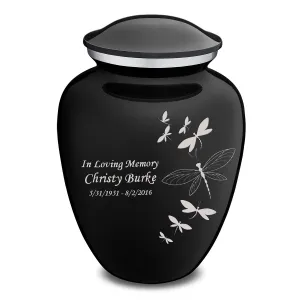 Adult Embrace Black Dragonflies Cremation Urn