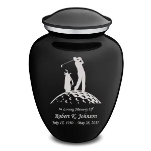 Adult Embrace Black Golfer Cremation Urn