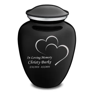 Adult Embrace Black Hearts Cremation Urn