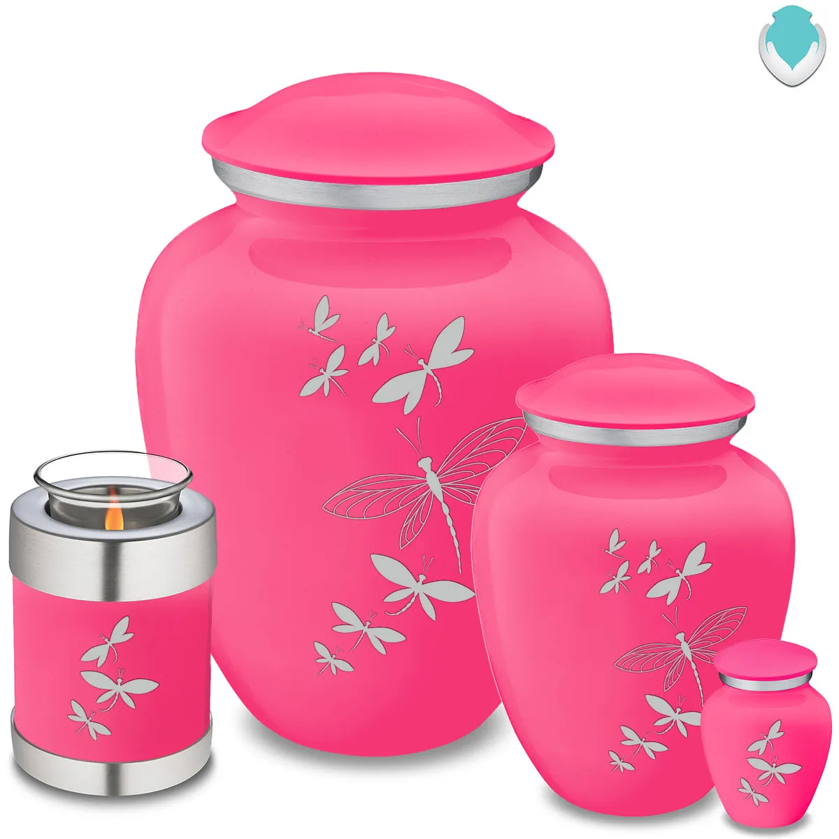 Adult Embrace Bright Pink Dragonflies Cremation Urn