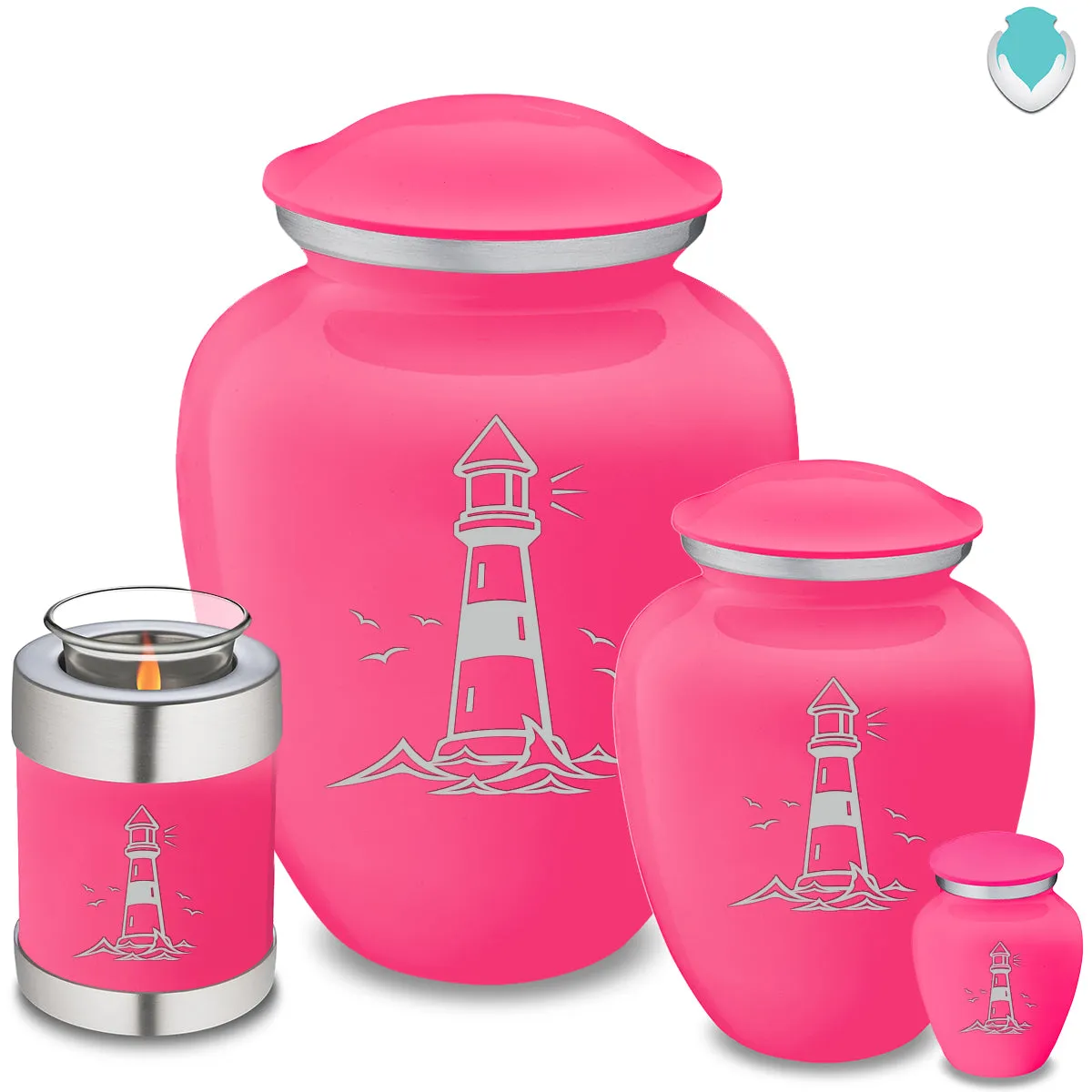 Adult Embrace Bright Pink Lighthouse Cremation Urn