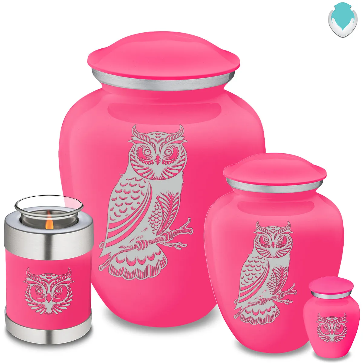 Adult Embrace Bright Pink Owl Cremation Urn