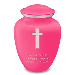 Adult Embrace Bright Pink Simple Cross Cremation Urn