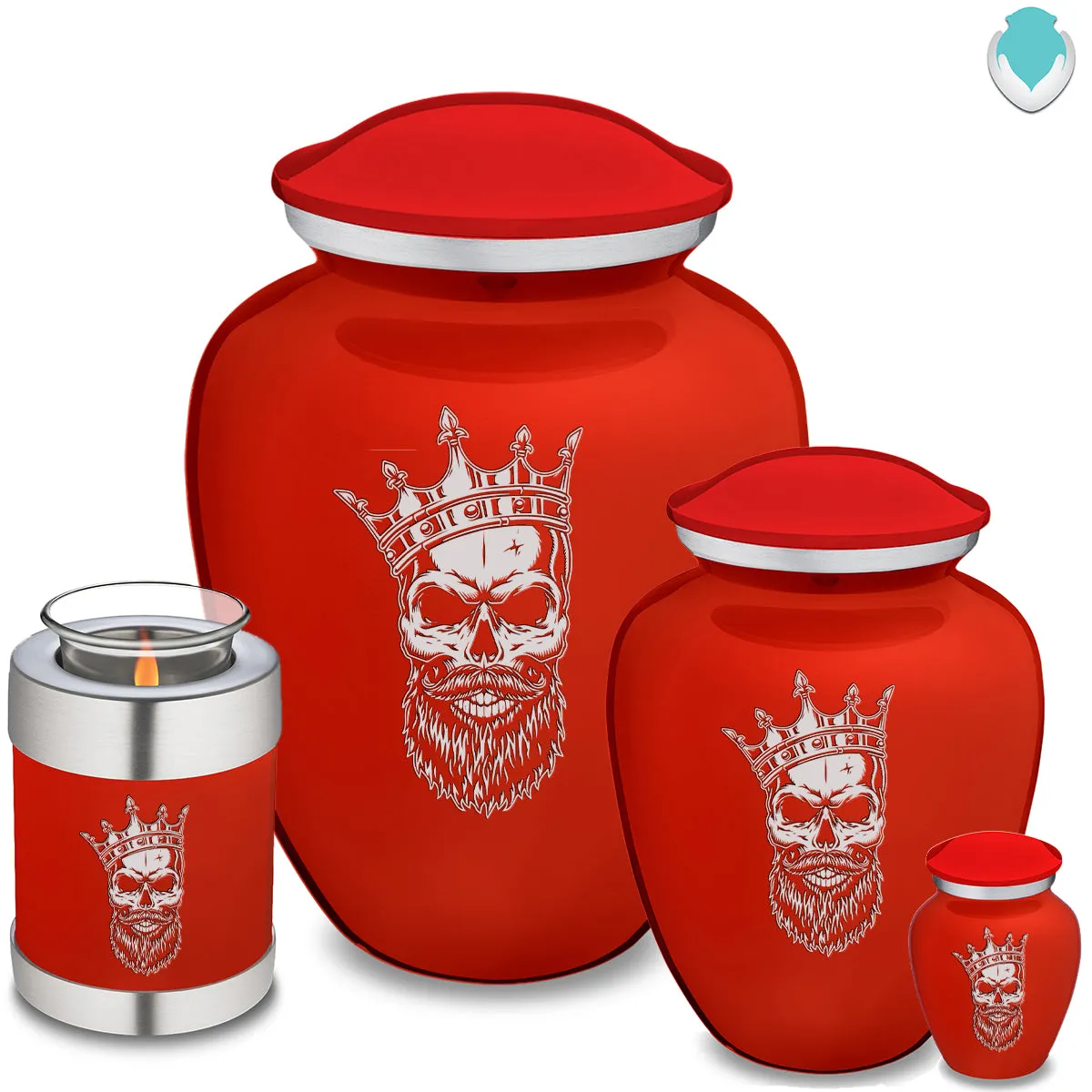Adult Embrace Bright Red Skull Cremation Urn