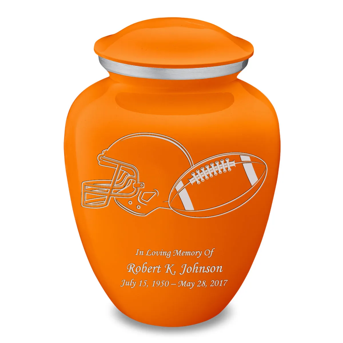 Adult Embrace Burnt Orange Football Cremation Urn