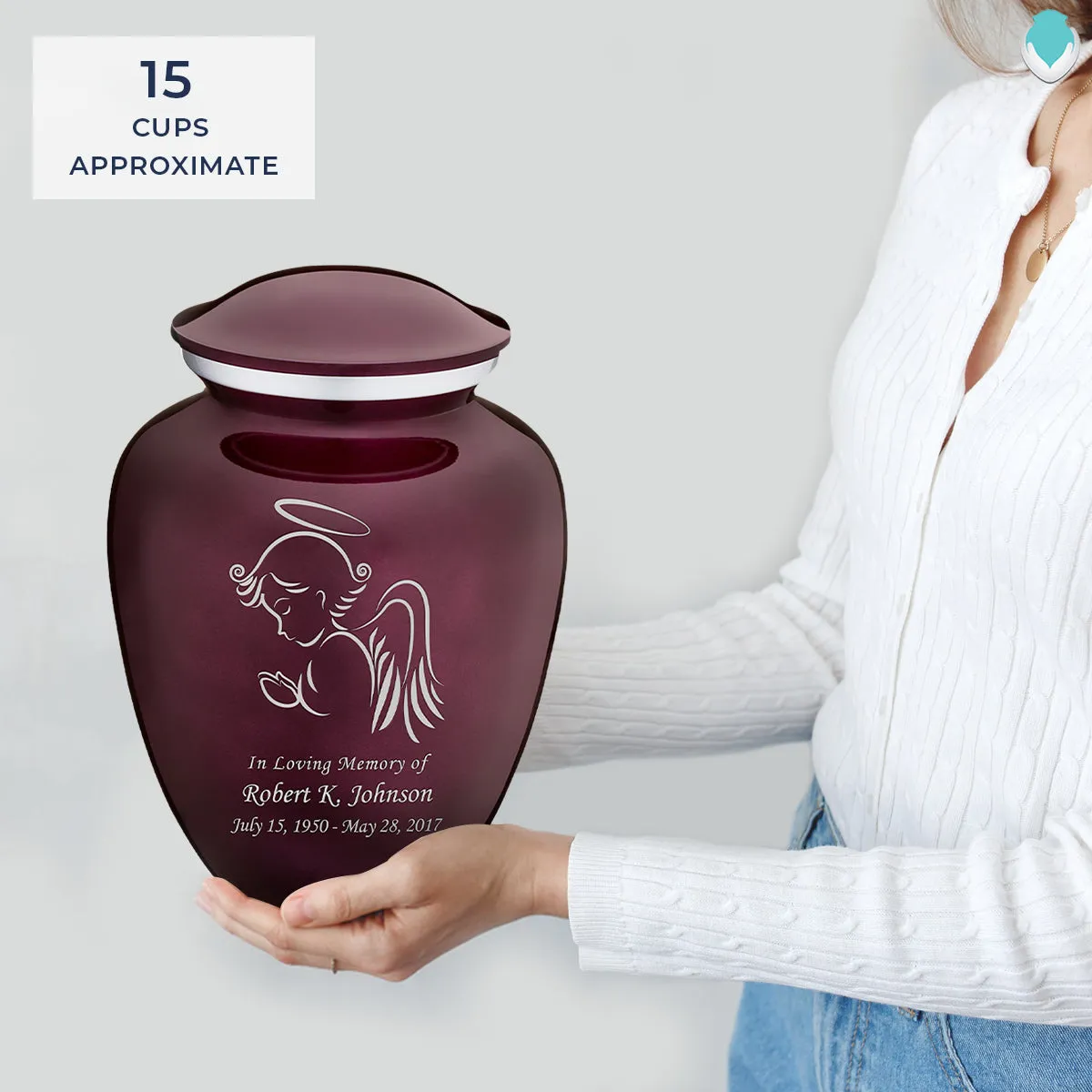 Adult Embrace Cherry Purple Angel Cremation Urn