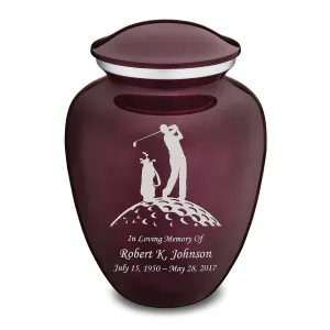 Adult Embrace Cherry Purple Golfer Cremation Urn