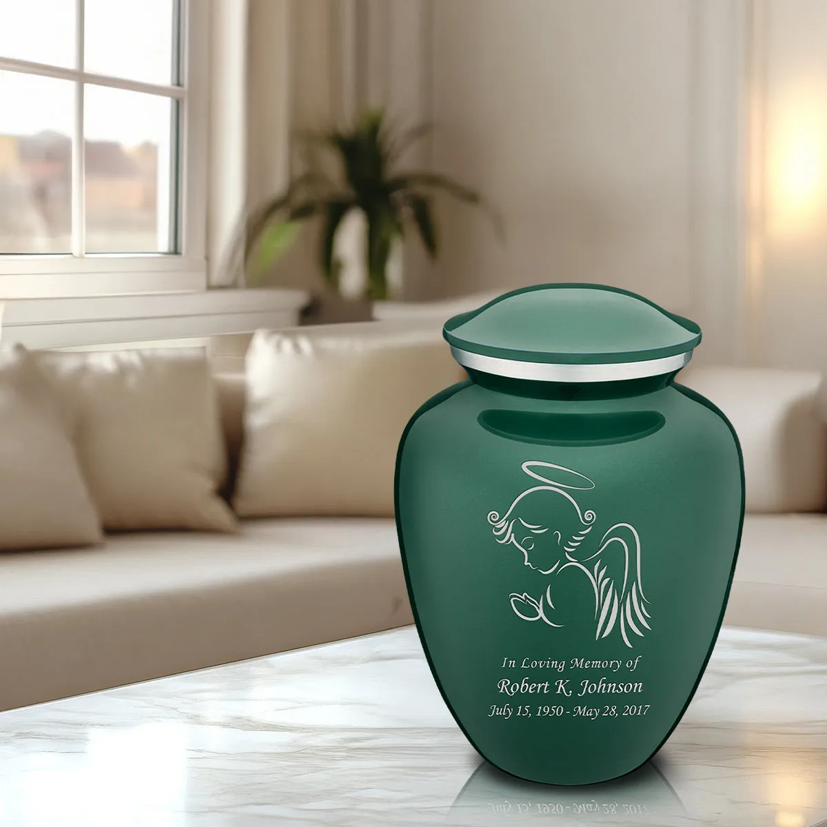 Adult Embrace Green Angel Cremation Urn