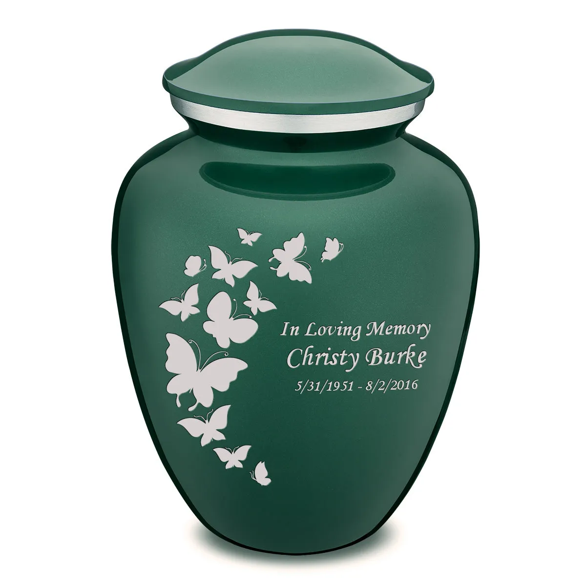 Adult Embrace Green Butterfly Cremation Urn