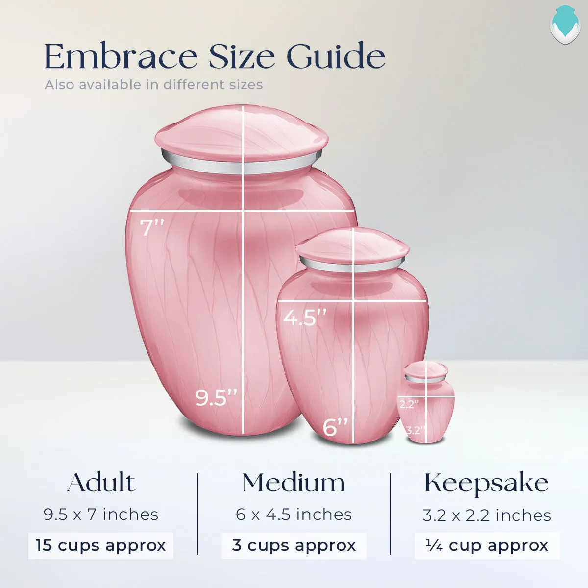 Adult Embrace Pearl Pink Doves Cremation Urn