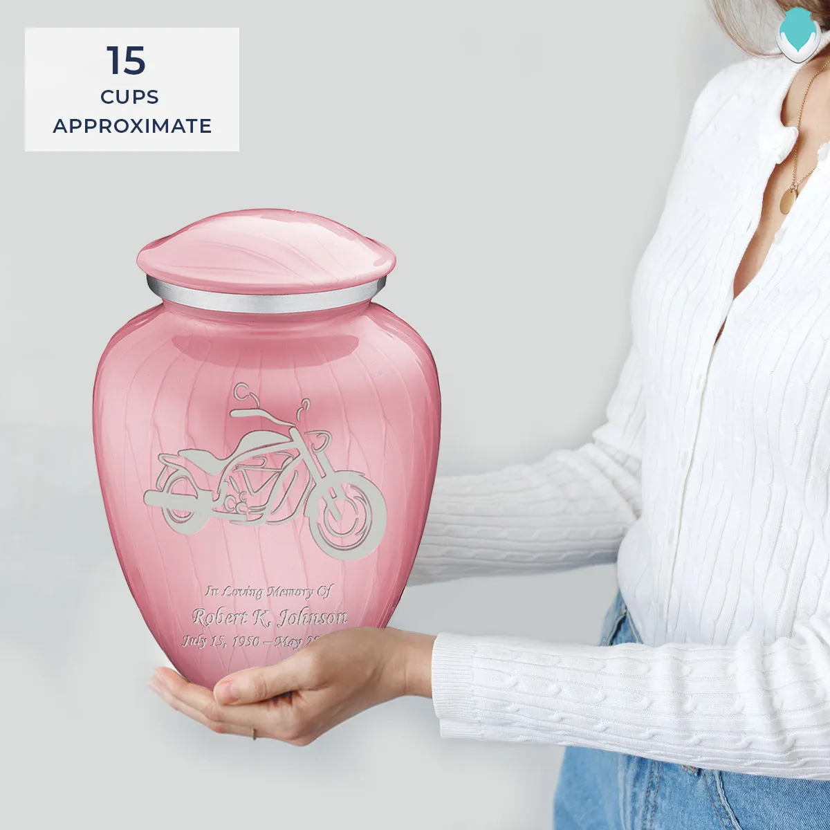 Adult Embrace Pearl Pink Motorcycle Cremation Urn