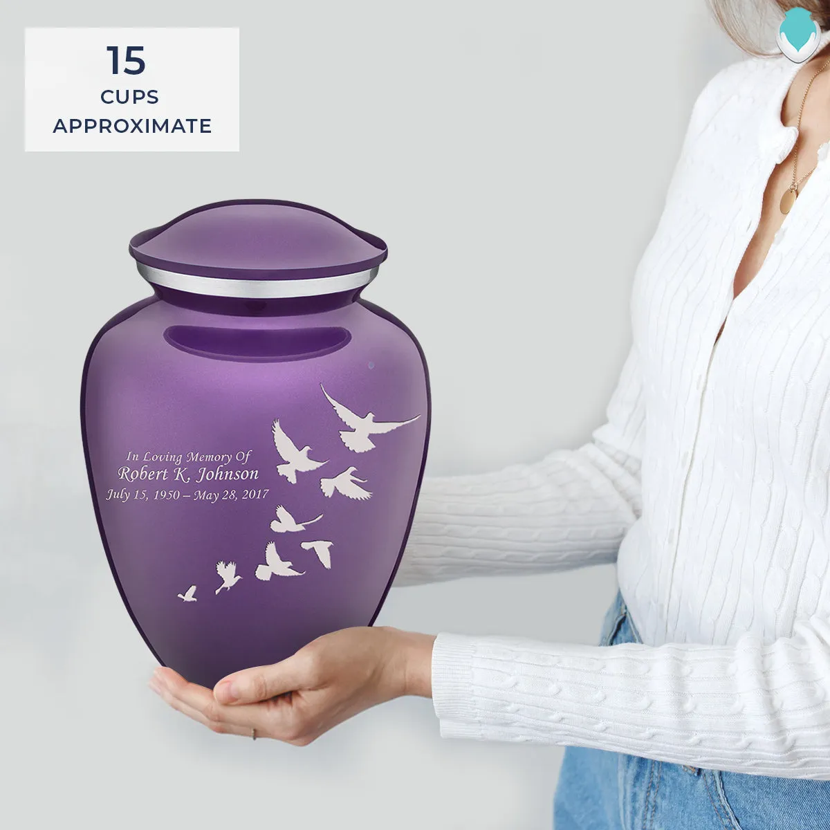 Adult Embrace Purple Doves Cremation Urn