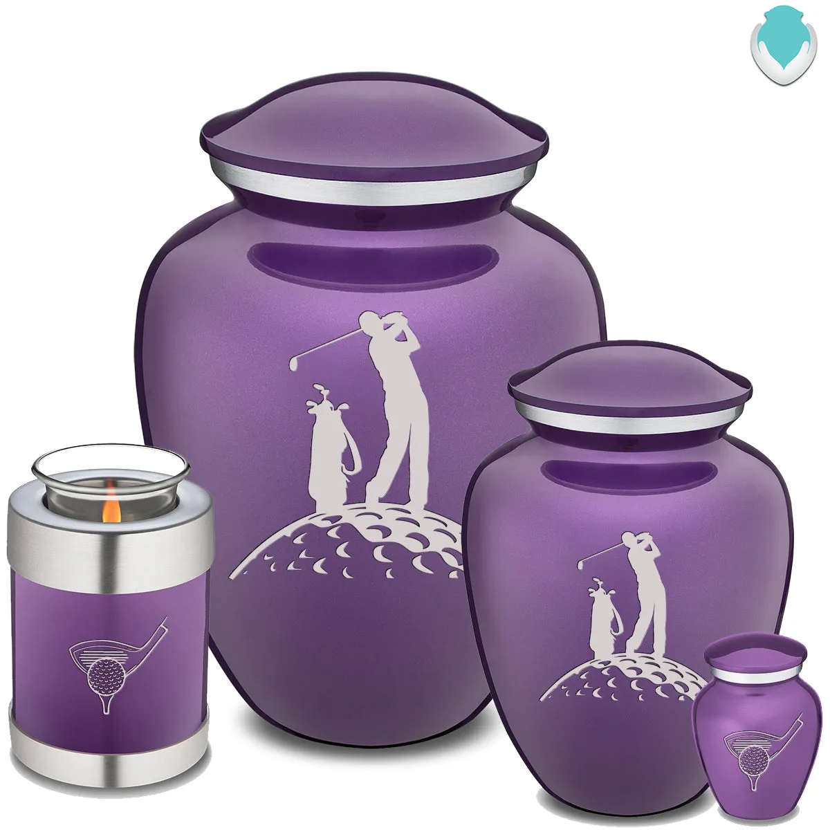Adult Embrace Purple Golfer Cremation Urn