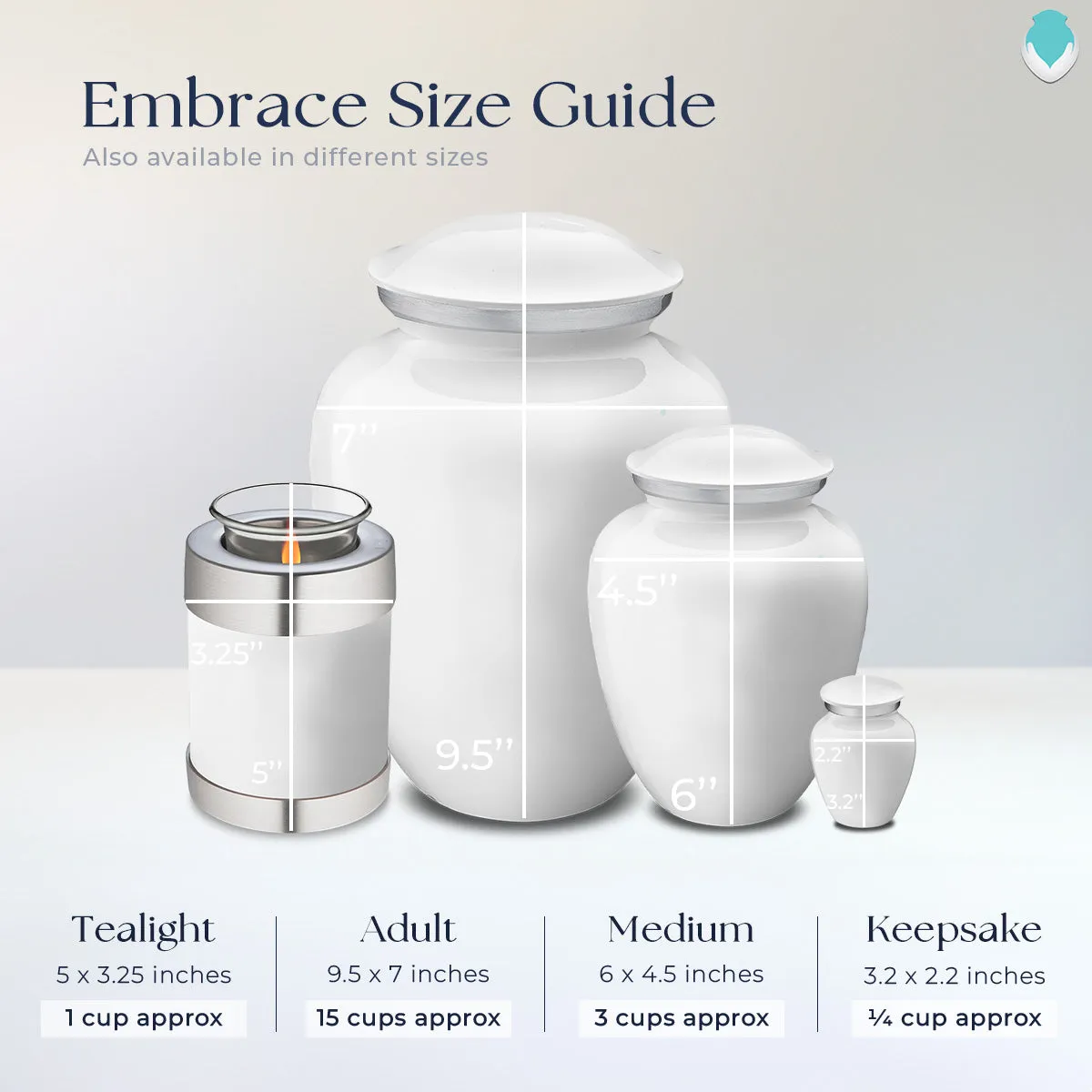 Adult Embrace White Butterfly Cremation Urn