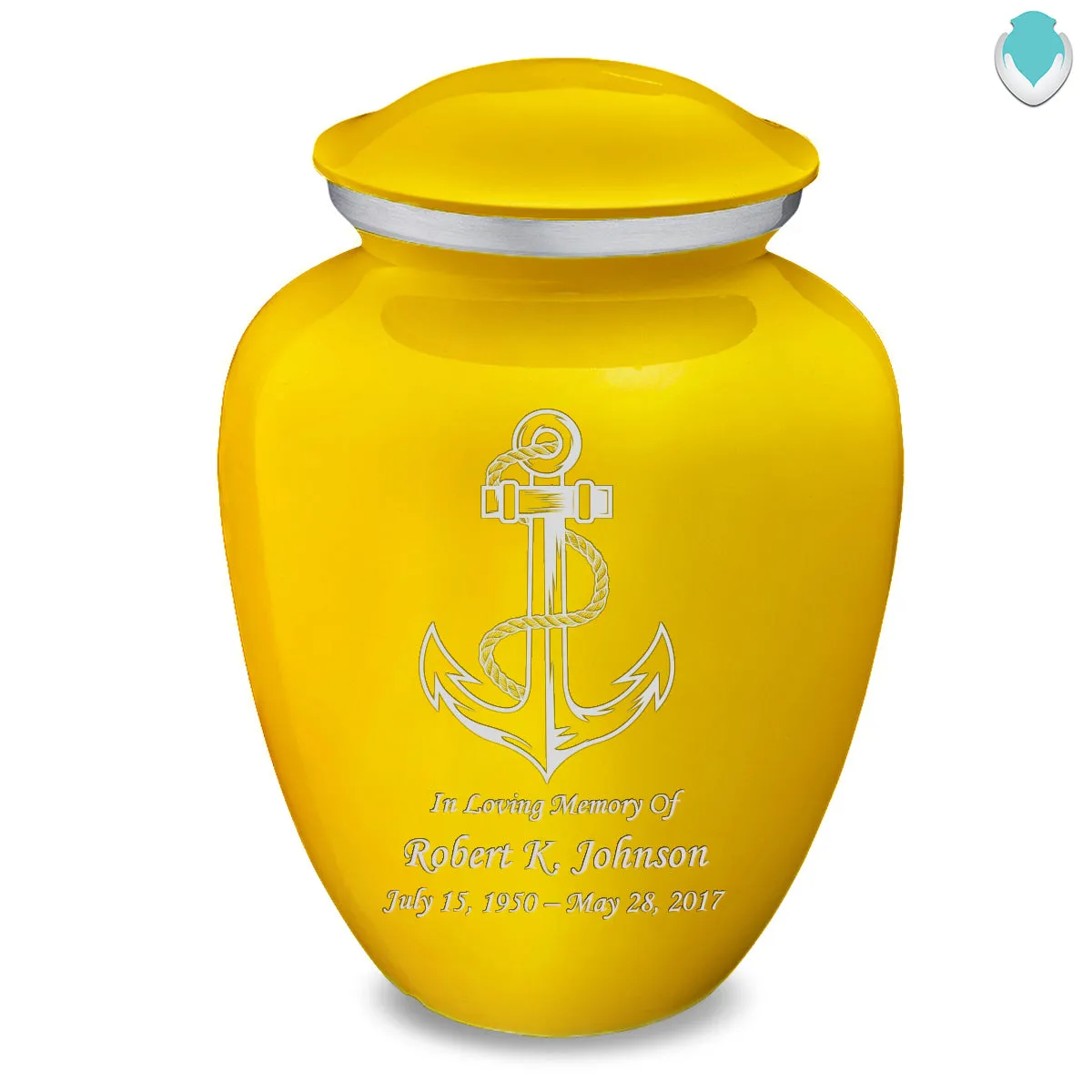 Adult Embrace Yellow Anchor Cremation Urn