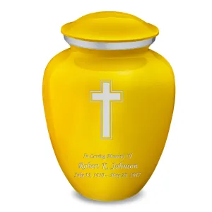 Adult Embrace Yellow Simple Cross Cremation Urn