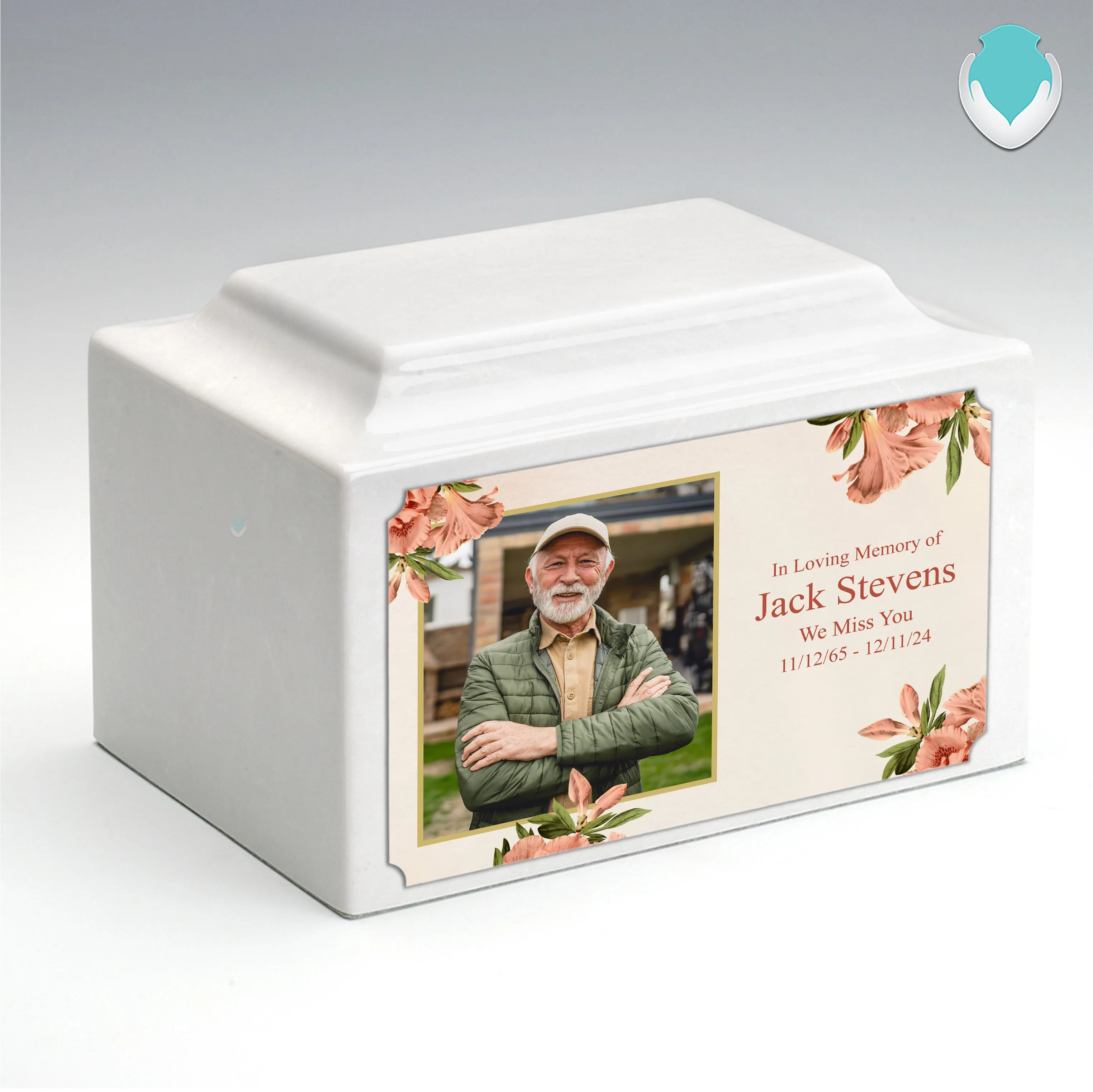 Adult Legacy Custom Printed Azalea Flower Cultured Marble Urns by MacKenzie