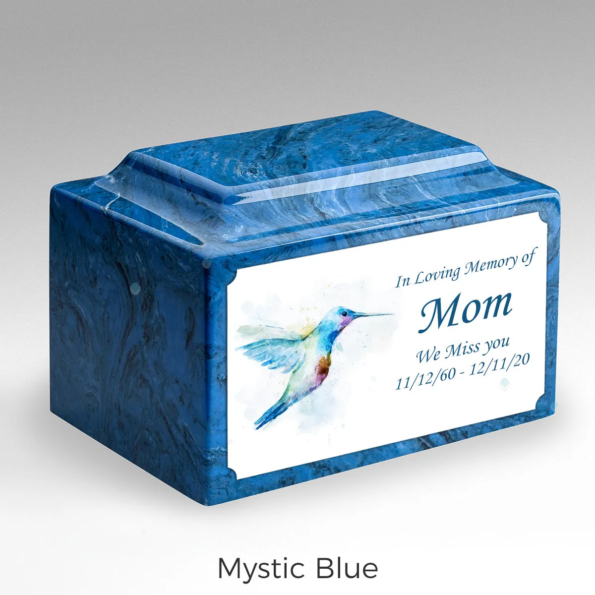 Adult Legacy Custom Printed Hummingbird Cultured Marble Urns by MacKenzie