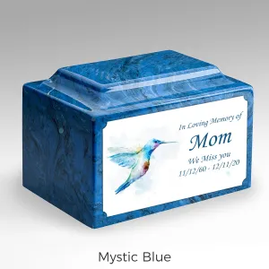 Adult Legacy Custom Printed Hummingbird Cultured Marble Urns by MacKenzie