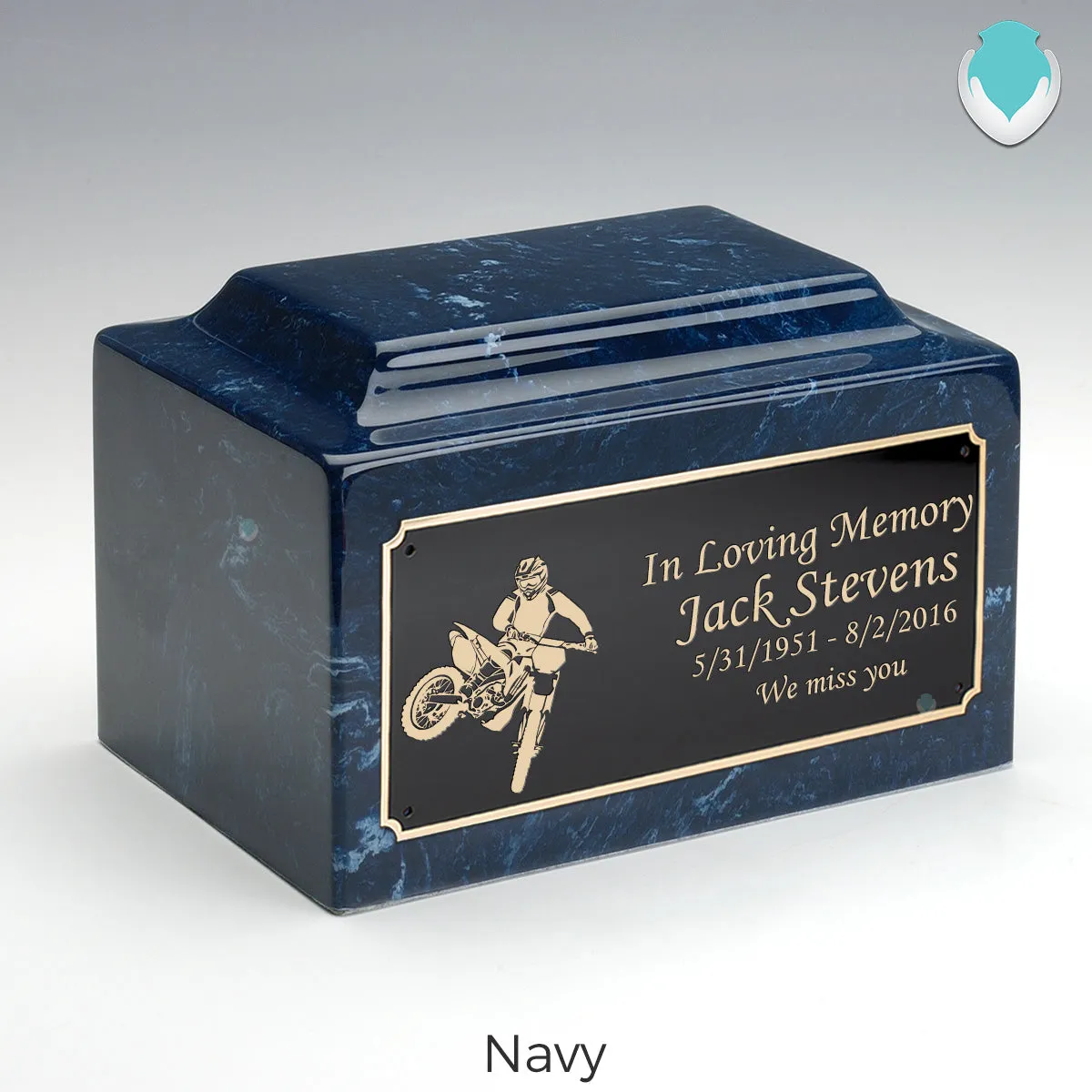 Adult Legacy Dirt Bike Cultured Marble Urns by MacKenzie