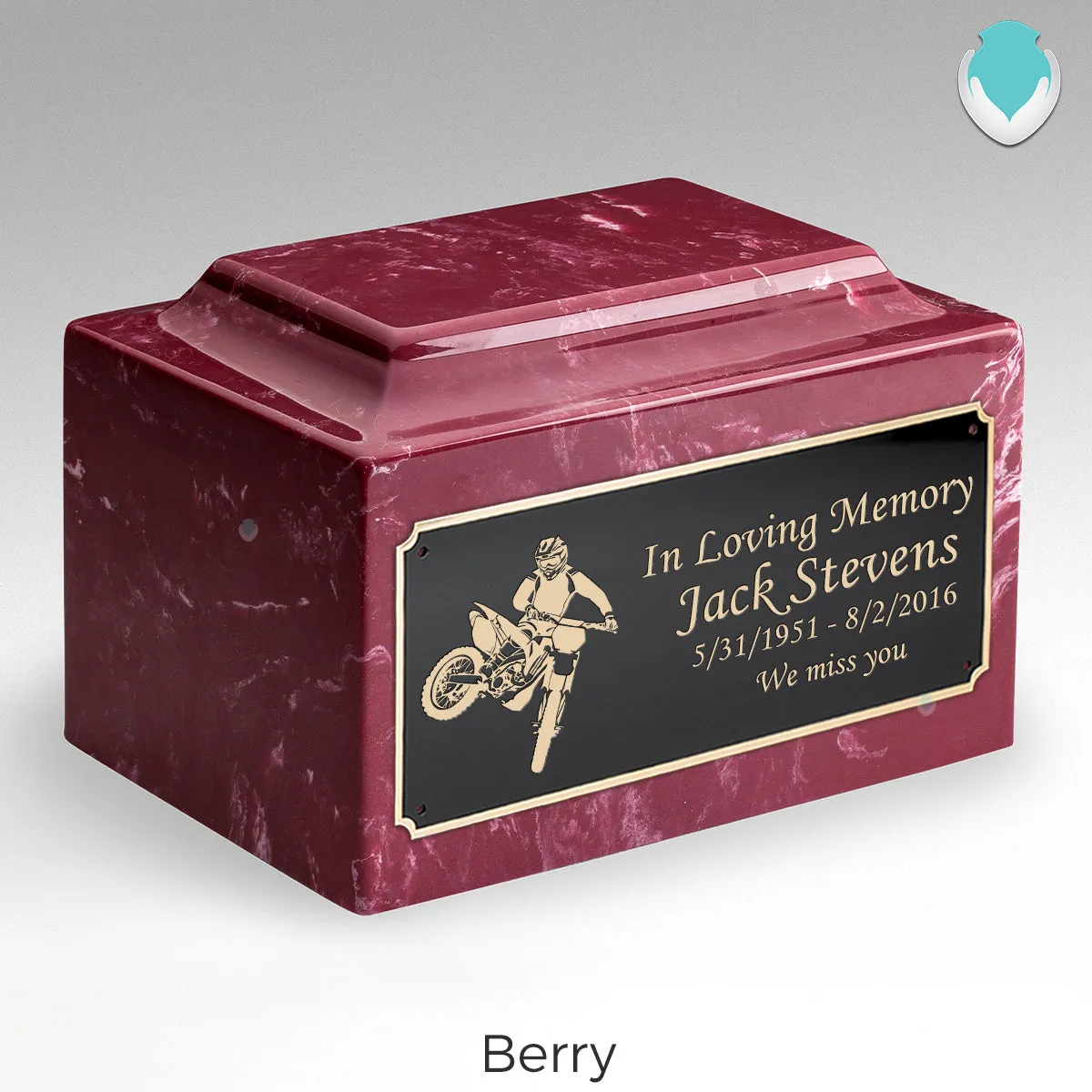 Adult Legacy Dirt Bike Cultured Marble Urns by MacKenzie