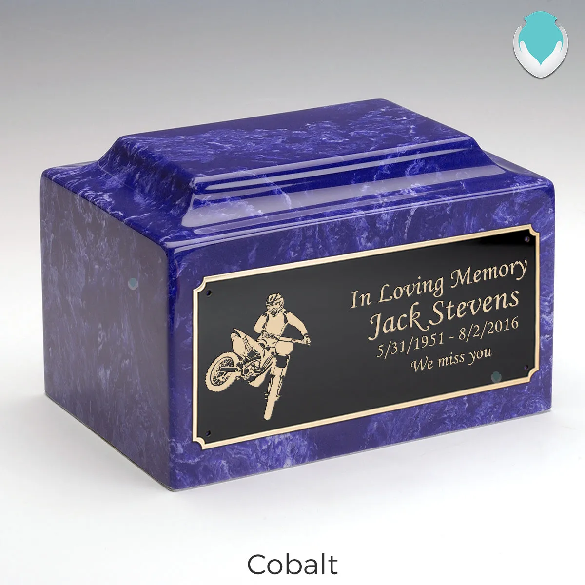 Adult Legacy Dirt Bike Cultured Marble Urns by MacKenzie
