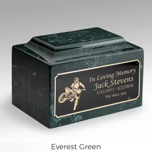 Adult Legacy Dirt Bike Cultured Marble Urns by MacKenzie