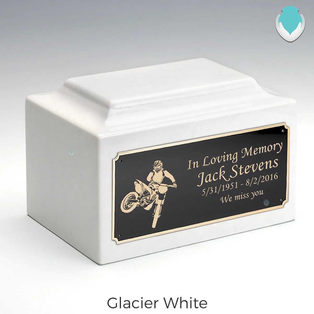 Adult Legacy Dirt Bike Cultured Marble Urns by MacKenzie