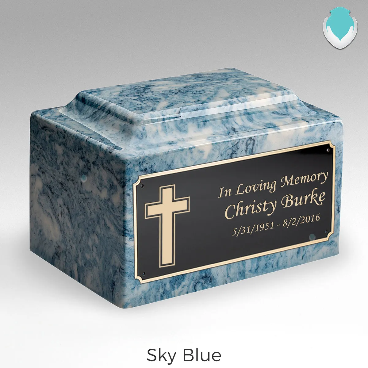 Adult Legacy Simple Cross Cultured Marble Urns by MacKenzie