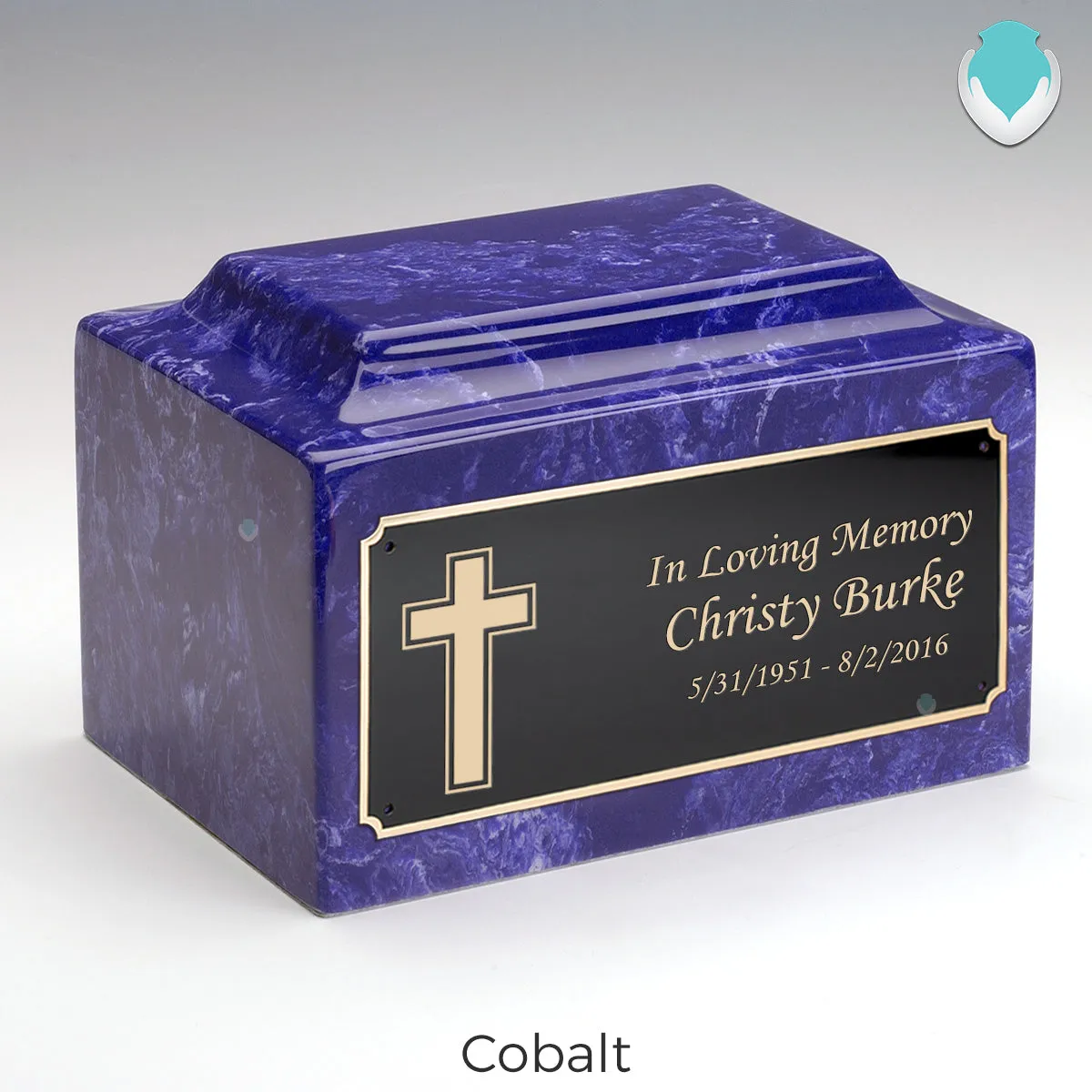 Adult Legacy Simple Cross Cultured Marble Urns by MacKenzie