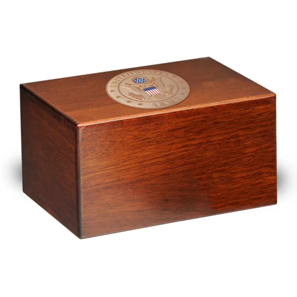 ADULT Paulownia Urn -PY01- with US Military Emblem