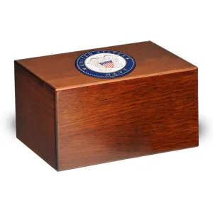ADULT Paulownia Urn -PY01- with US Military Emblem