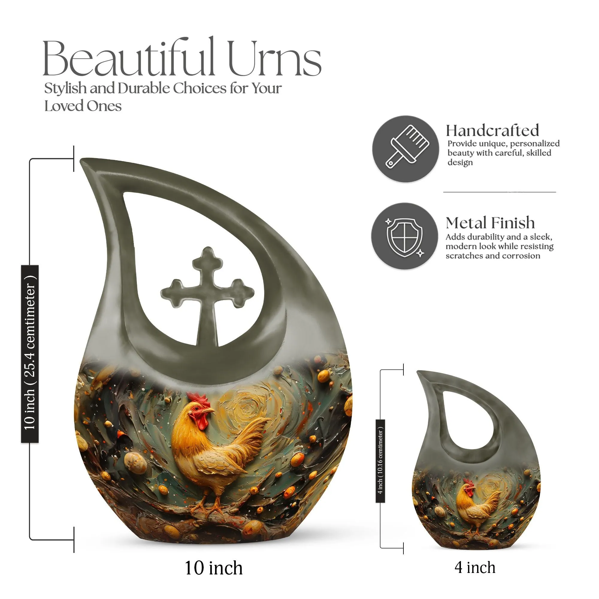 Affordable Chicken small urn for cremated remains Small mini urn
