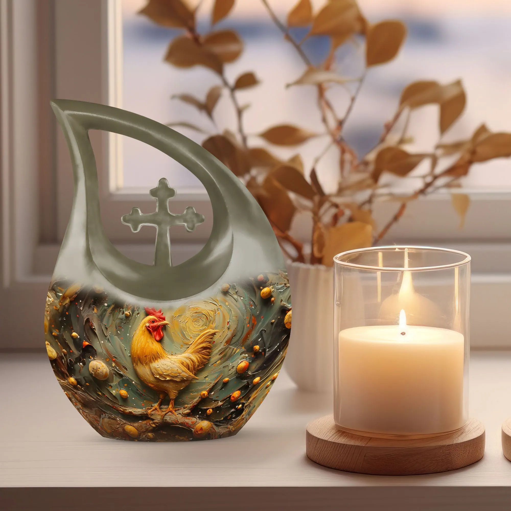 Affordable Chicken small urn for cremated remains Small mini urn