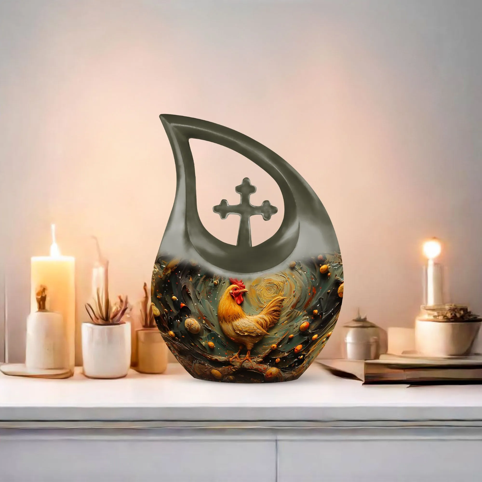 Affordable Chicken small urn for cremated remains Small mini urn