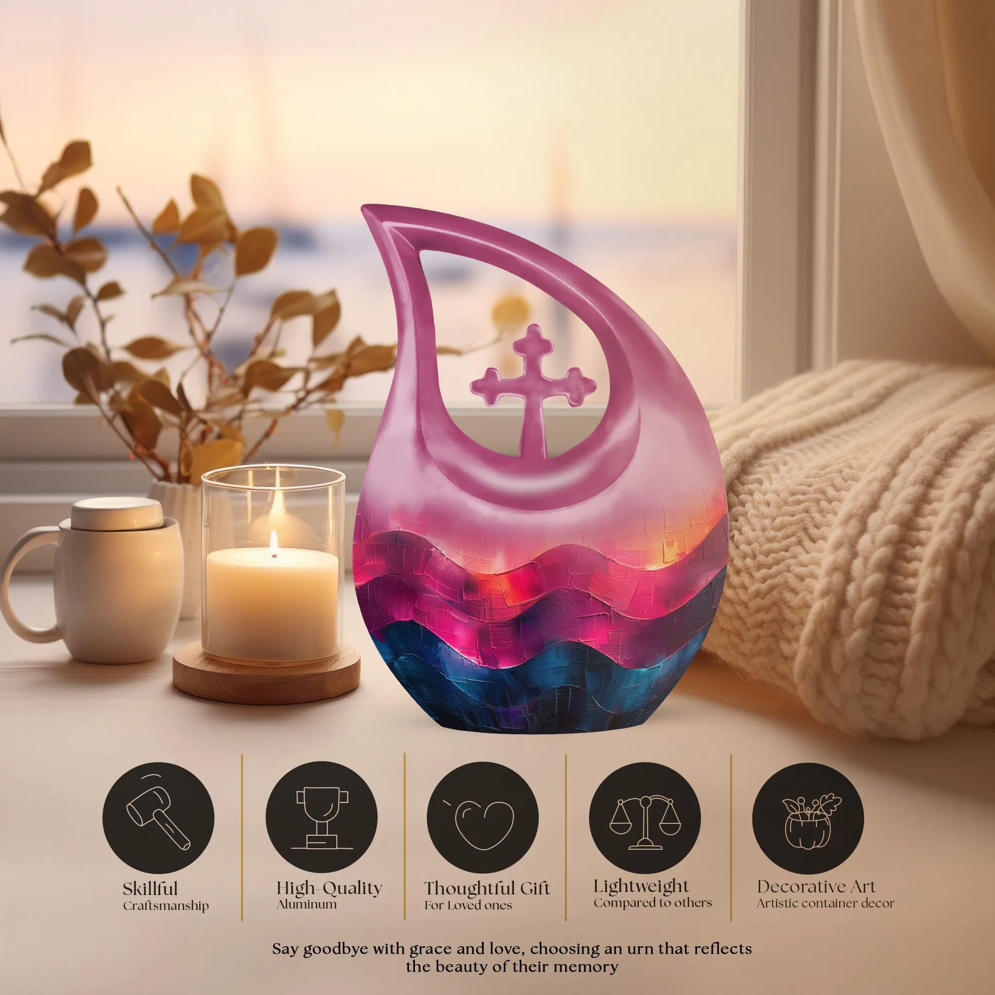 Affordable Pattern Urn: Cherished Rest - Funeral and Memorial Urn