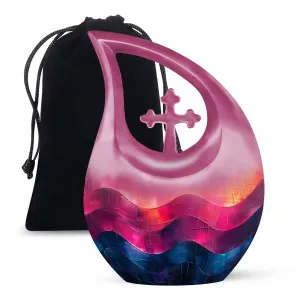 Affordable Pattern Urn: Cherished Rest - Funeral and Memorial Urn