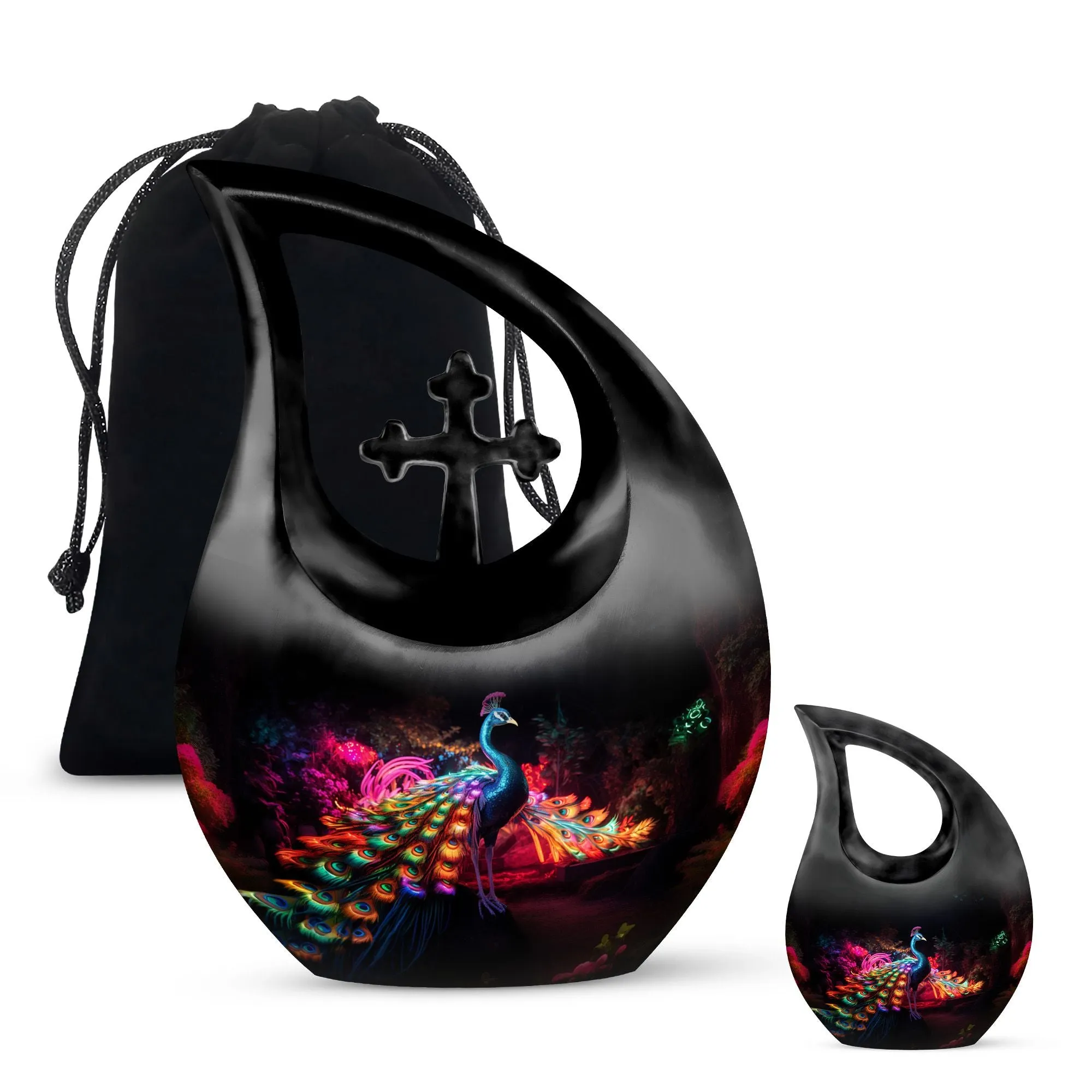 Affordable Peacock cremation urn for large adults