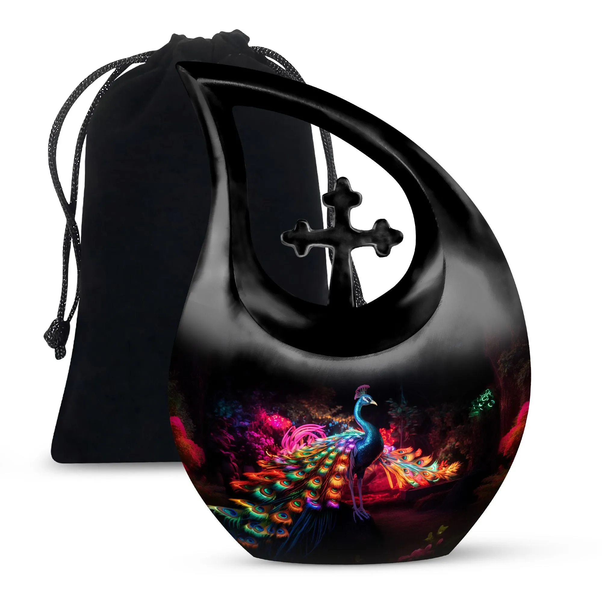 Affordable Peacock cremation urn for large adults