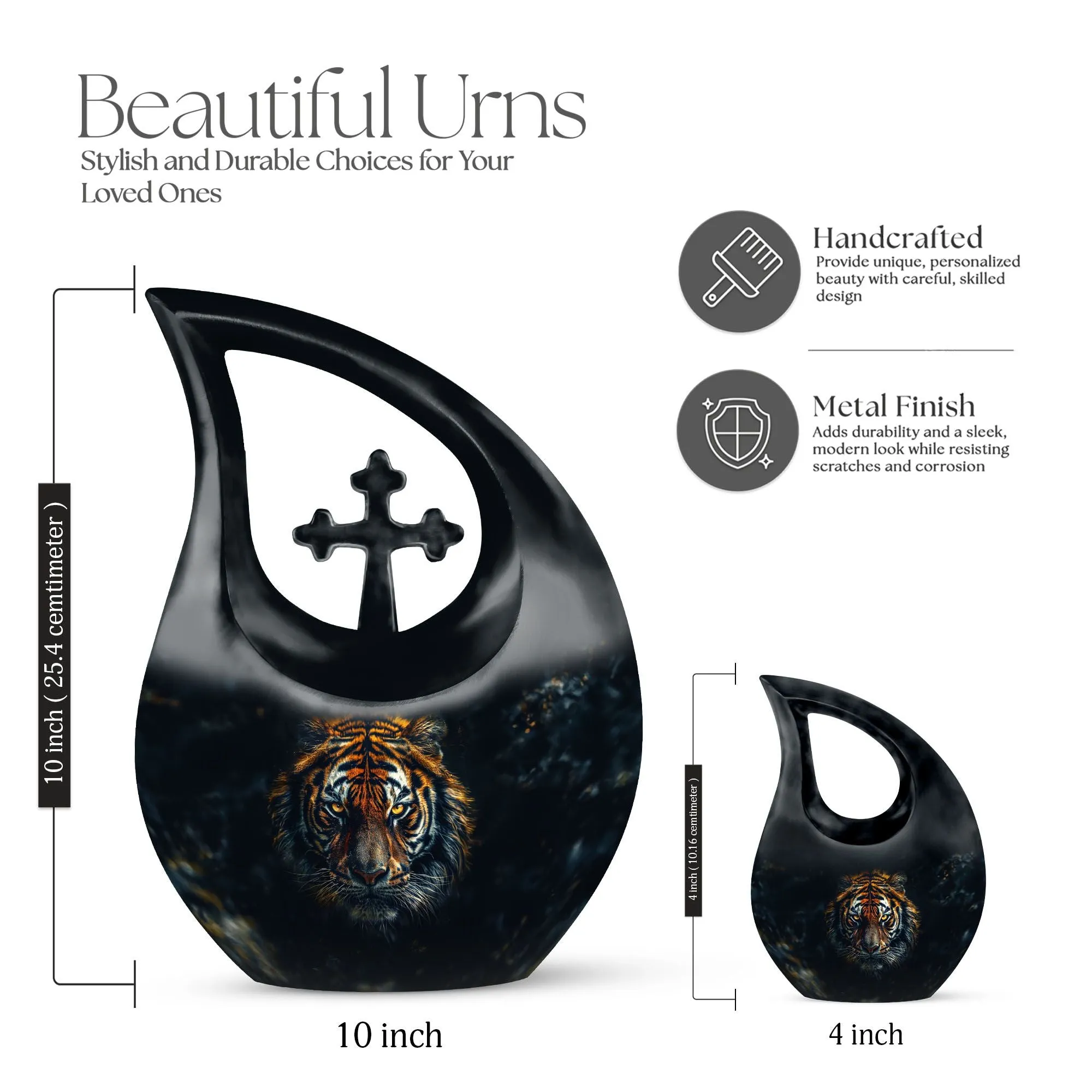 All Faith Tiger custom made cremation urn ash remains keepsakes